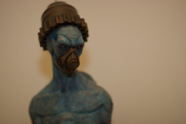Blue Alien Statue