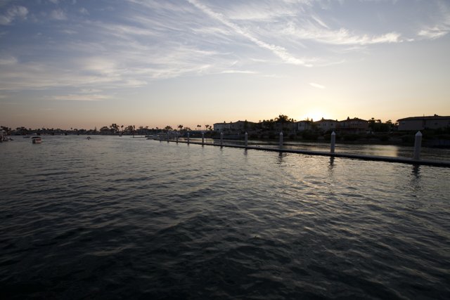 The Waterfront Harbor at Sunset