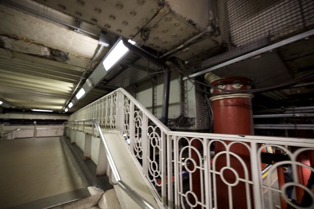 Underground Station Stairway with Ornate Victorian Railing
