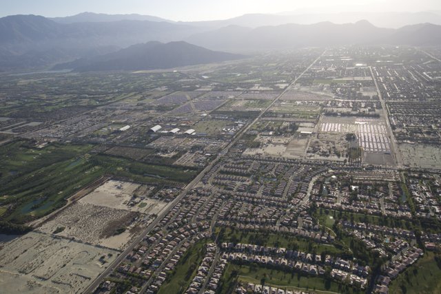 Aerial View of Urban Neighborhood