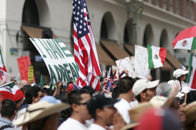American and Mexican Flags Unite the Crowd