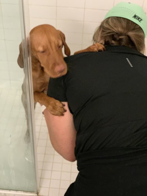 Shower Time with My Furry Friend