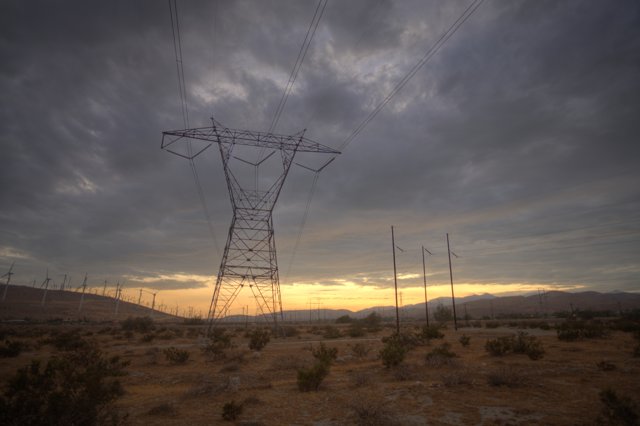 Electric Transmission Tower in the Desert