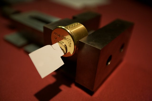 Gold Lock with Paper Tag