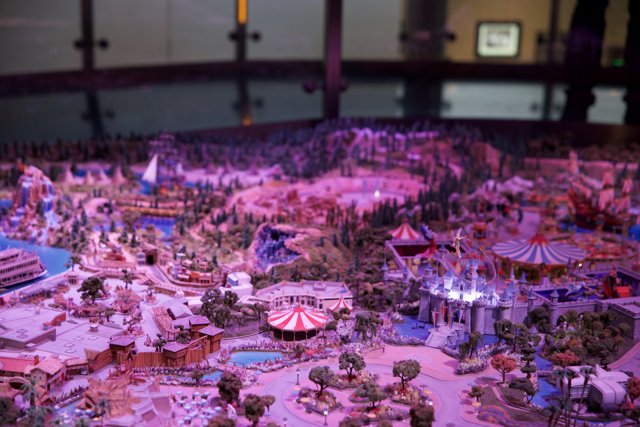 Tiny Thrills: An Intricate Model City with Roller Coaster