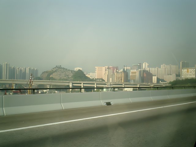 Urban Metropolis View from a Highway in Hong Kong