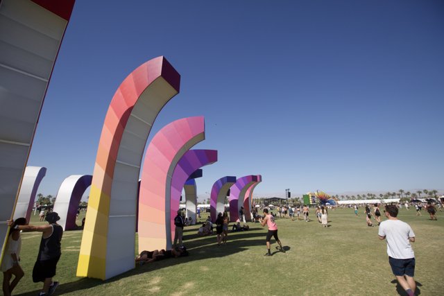 Colorful Sculptures in Coachella Field
