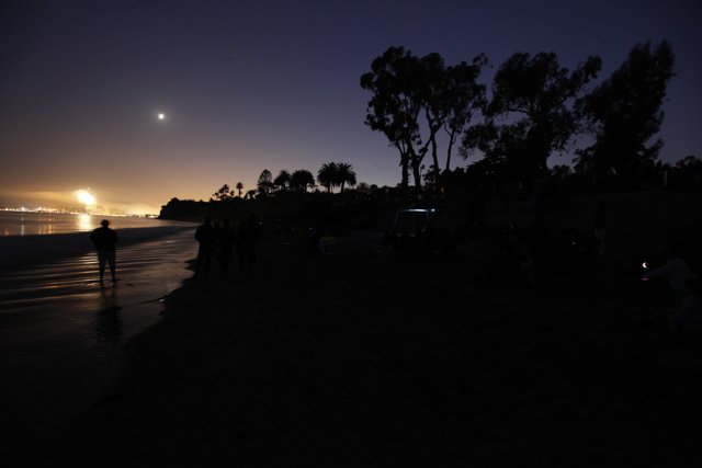 Beach Bonfire Silhouette