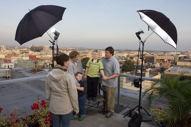 Rooftop Family Portrait Session with Studio Lighting