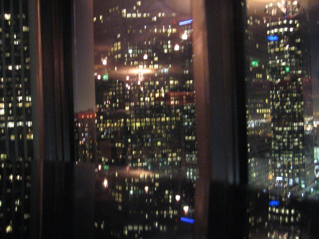 City lights from the window
