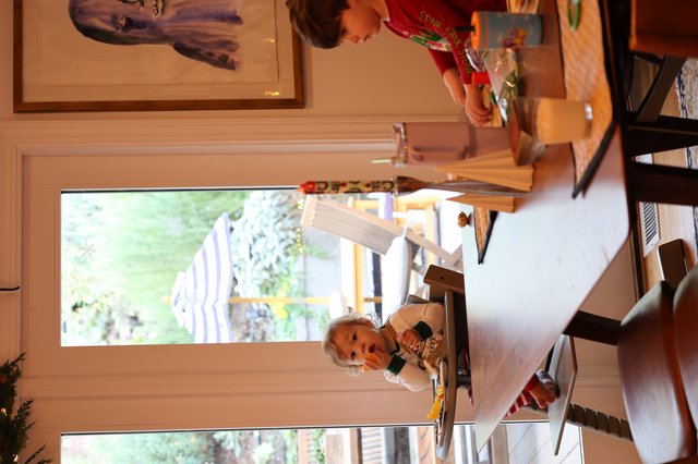 Toddler's Joyful Christmas Breakfast at Home