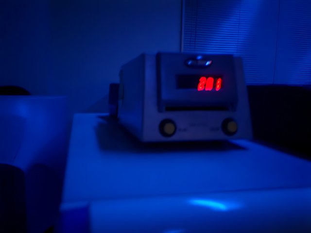 The Digital Clock in a Blue Twilight