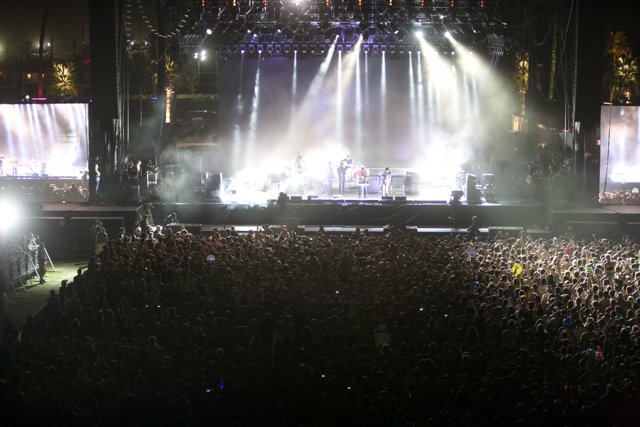 Lights and Excitement at Coachella Rock Concert