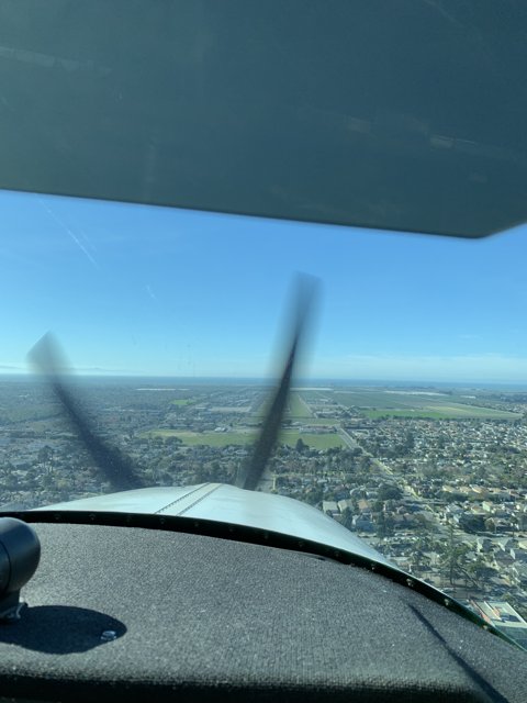 Aerial View of the City from the Cockpit