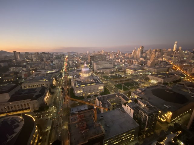 San Francisco City Hall's Spectacular View at Sunset