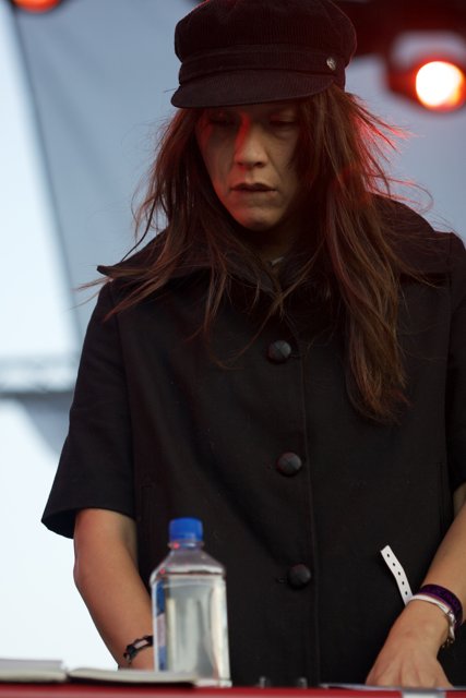 Kazu Makino in a Black Coat