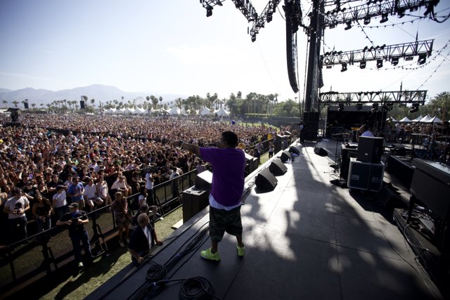 Purple Shirted Man Takes Center Stage at Coachella