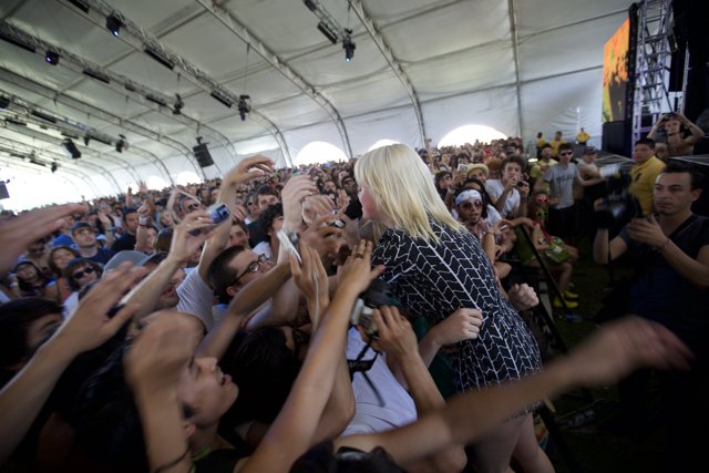Blonde Bombshell in the Coachella Crowd