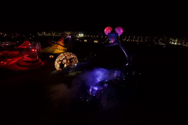 Light Up Mickey Mouse Head Takes Over Coachella Night Sky