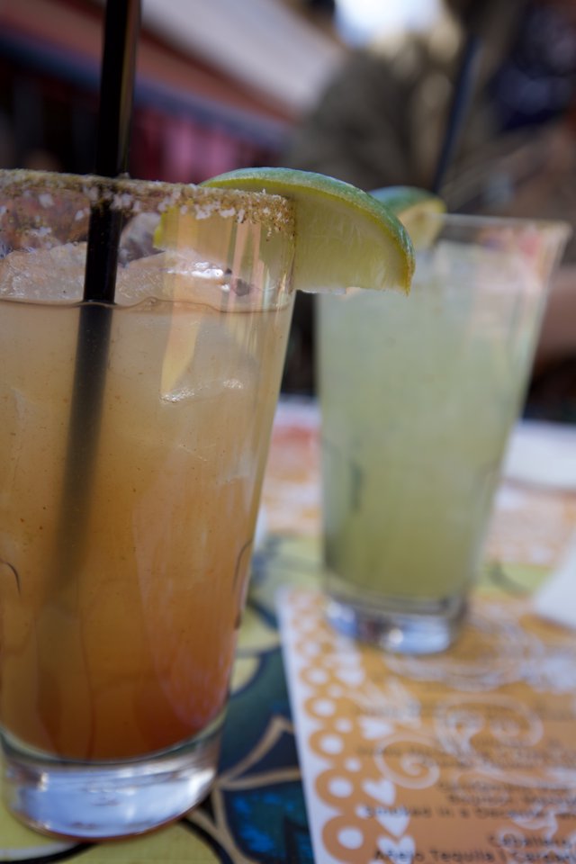 Refreshing Margaritas with Salt Rim and Lime Garnish