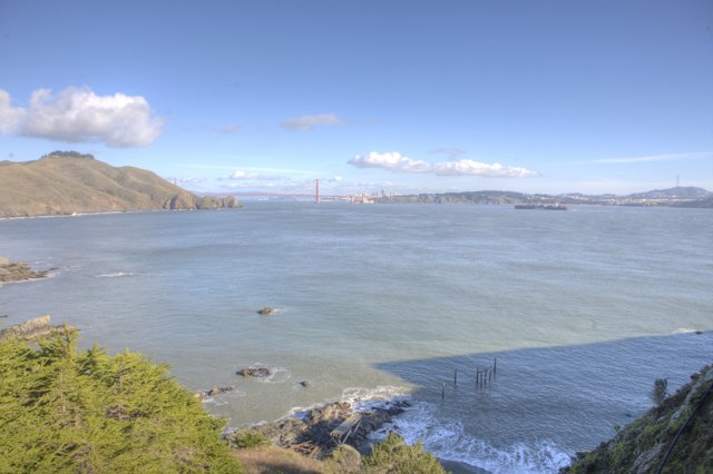 Serene View of Golden Gate Bridge from Hilltop