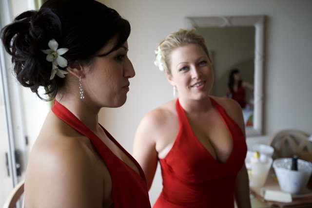 A Red Dress at a Hawaiian Wedding