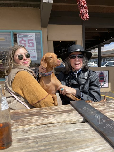 Sipping in Santa Fe with Two Furry Friends