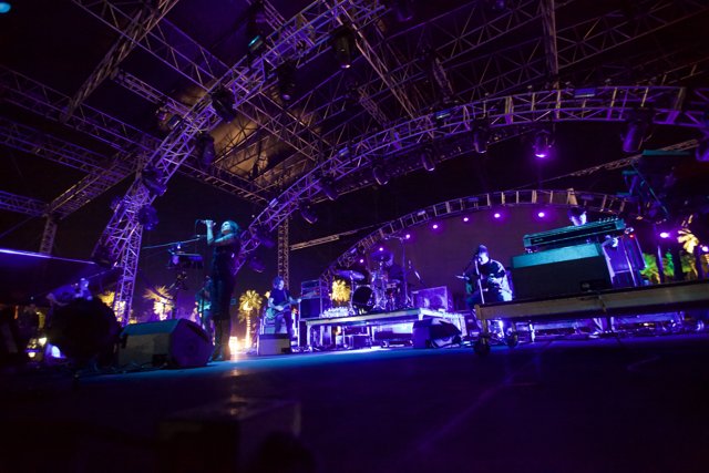 Night Stage Performance with Purple Lights