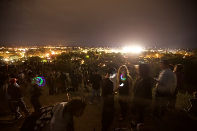 Night Lights and Crowd in Santa Fe Fiestas