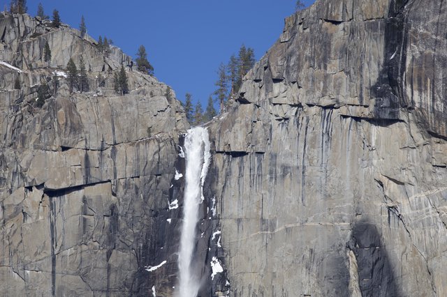 Upper Yosemite Fall Cascading Through Granite Canyon