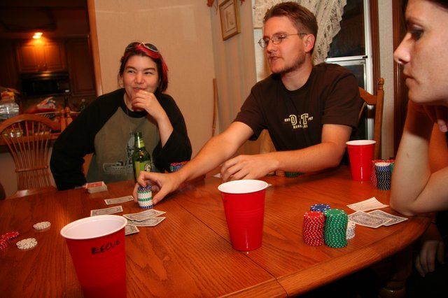 Friends Enjoying a Casual Home Poker Night