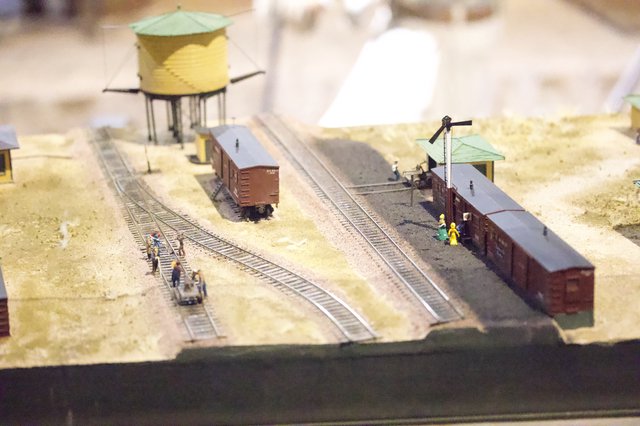 Miniature Railroad Depot Scene with Water Tower