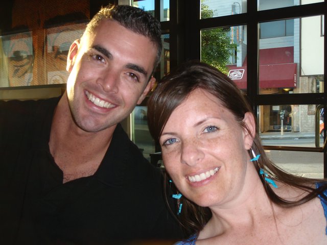 Dan and Penelope Smiling Together at SF Restaurant