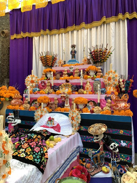 A Colorful Flower Altar for Prayer