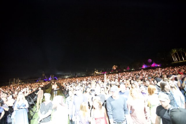 Coachella Night Sky Concert Crowd
