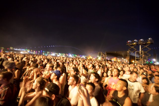 Concert Crowd Captured Under the Night Sky