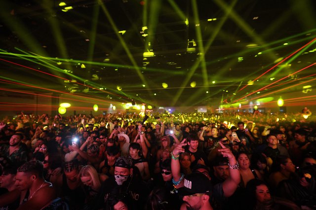 Laser Storm Over Massive EDM Festival Crowd