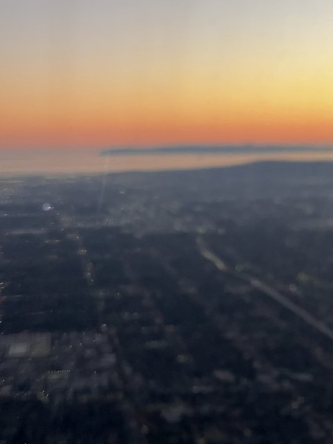 Aerial View of a Beautiful Sunset over South San Francisco
