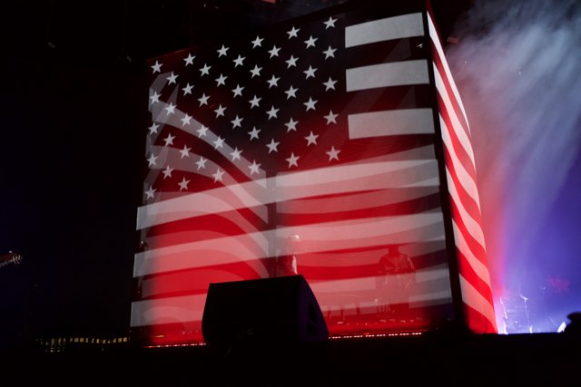 American Flag on Stage