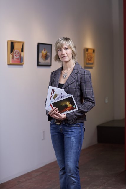Woman Finds Inspiration in Art Gallery