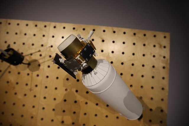Spacecraft Model Display at Science Center Exhibition