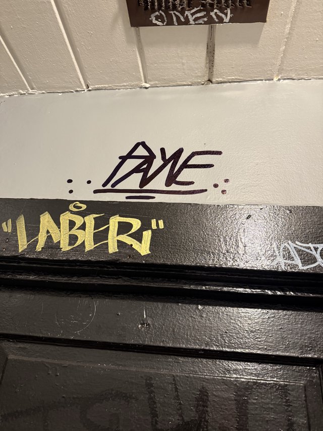 Urban Street Art and Graffiti Tags on Building Wall