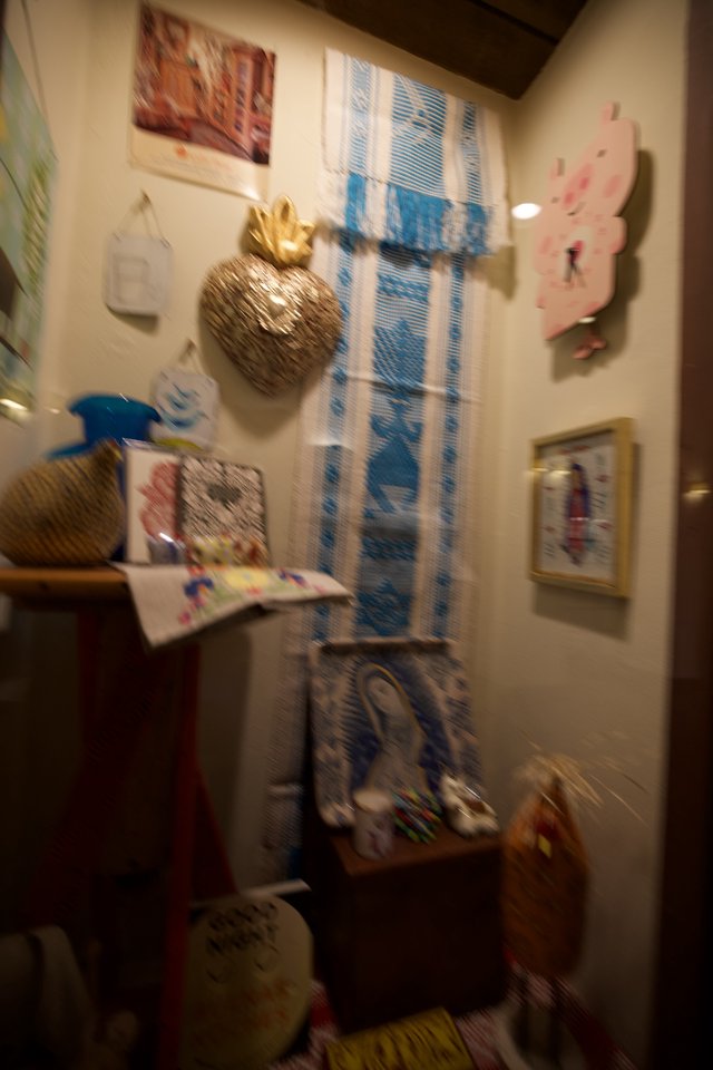Eclectic Gallery Corner with Vibrant Artistic Display