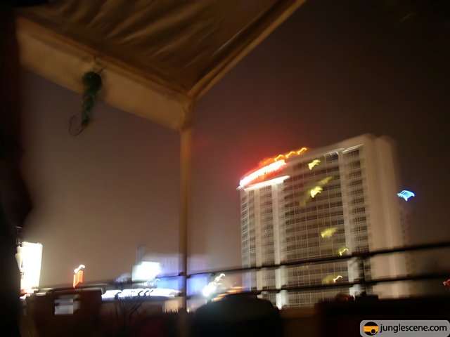 Blurred Night View of Urban Building