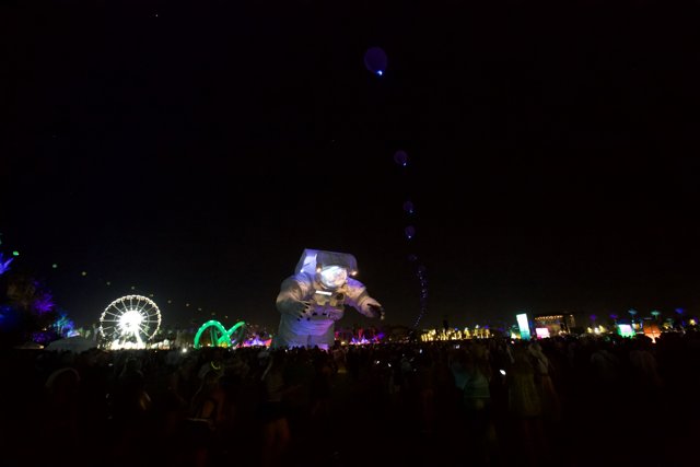 Nighttime Festivities with Giant Balloon