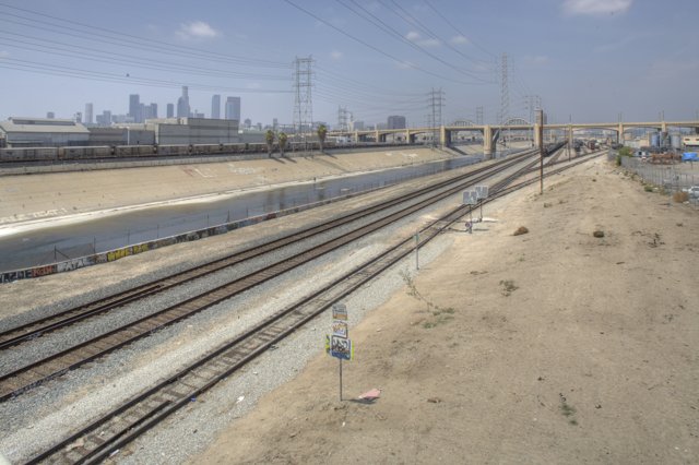 Train Track View of Los Angeles River
