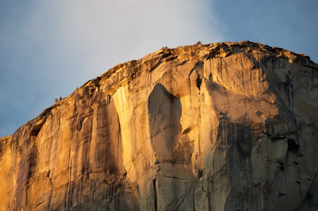 Golden Hour Light on El Capitan's Granite Face
