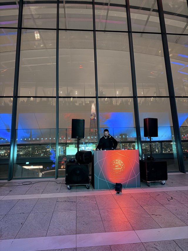 DJ Performance at Sky Garden with London Skyline View