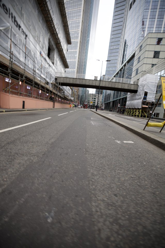 Empty London Street During Construction Development Phase