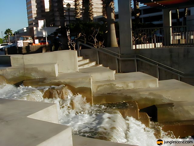 Cascading Waters at the Building Staircase